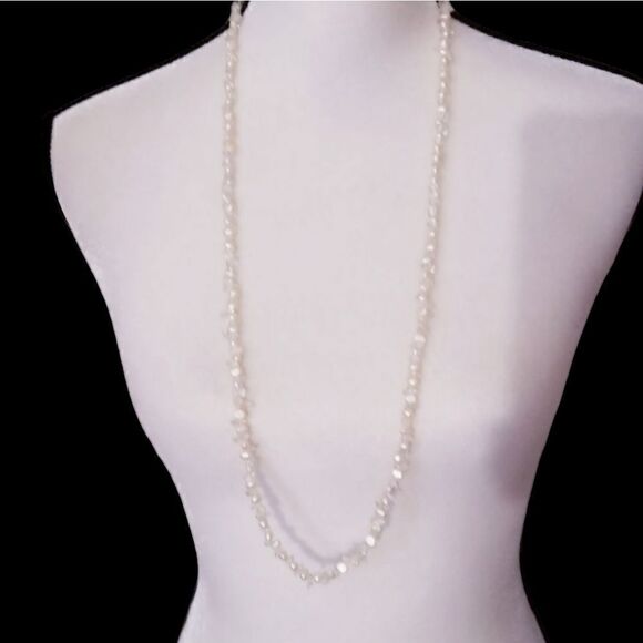 Vintage genuine Baroque pearl and clear quartz necklace - Picture 3 of 10